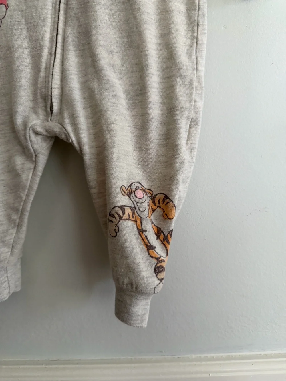 Disney Gray Winnie the Pooh Zip One-Piece with Hood - Busy Beeing Cute
